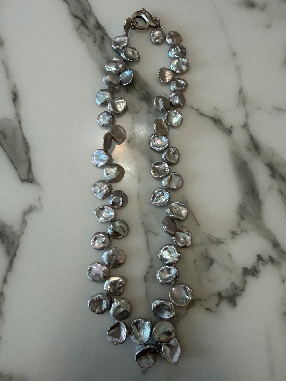 Honora freshwater pearl necklace with silver clasp.